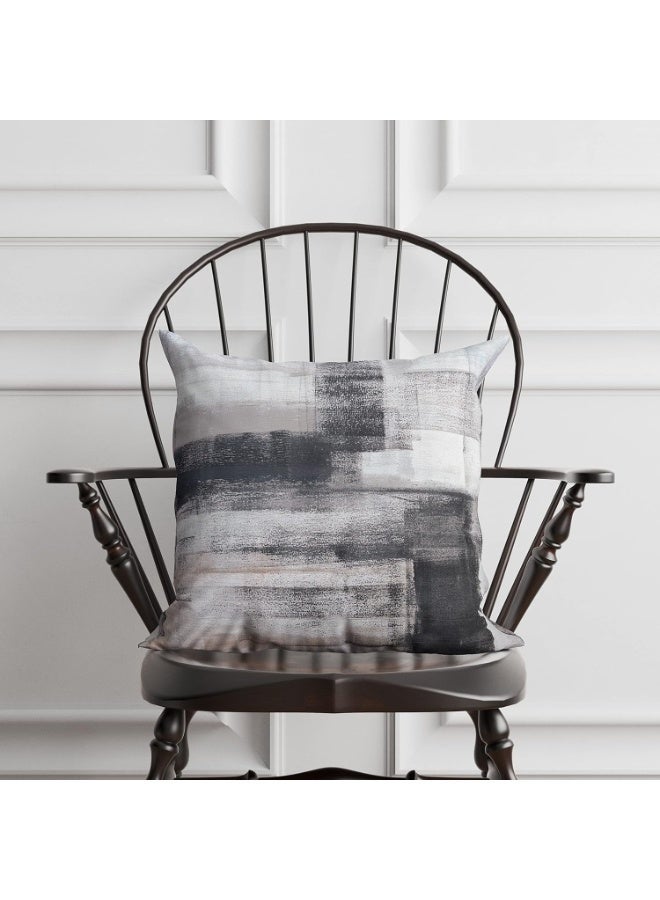 CLENEA 2 Pcs Black & White Velvet Abstract Pillow Covers, Modern Gray Throw Pillowcases, Soft Elegant Decorative Couch Cushions for Bed, Living Room, Outdoor Sofa, 18x18 Inch - Image 2